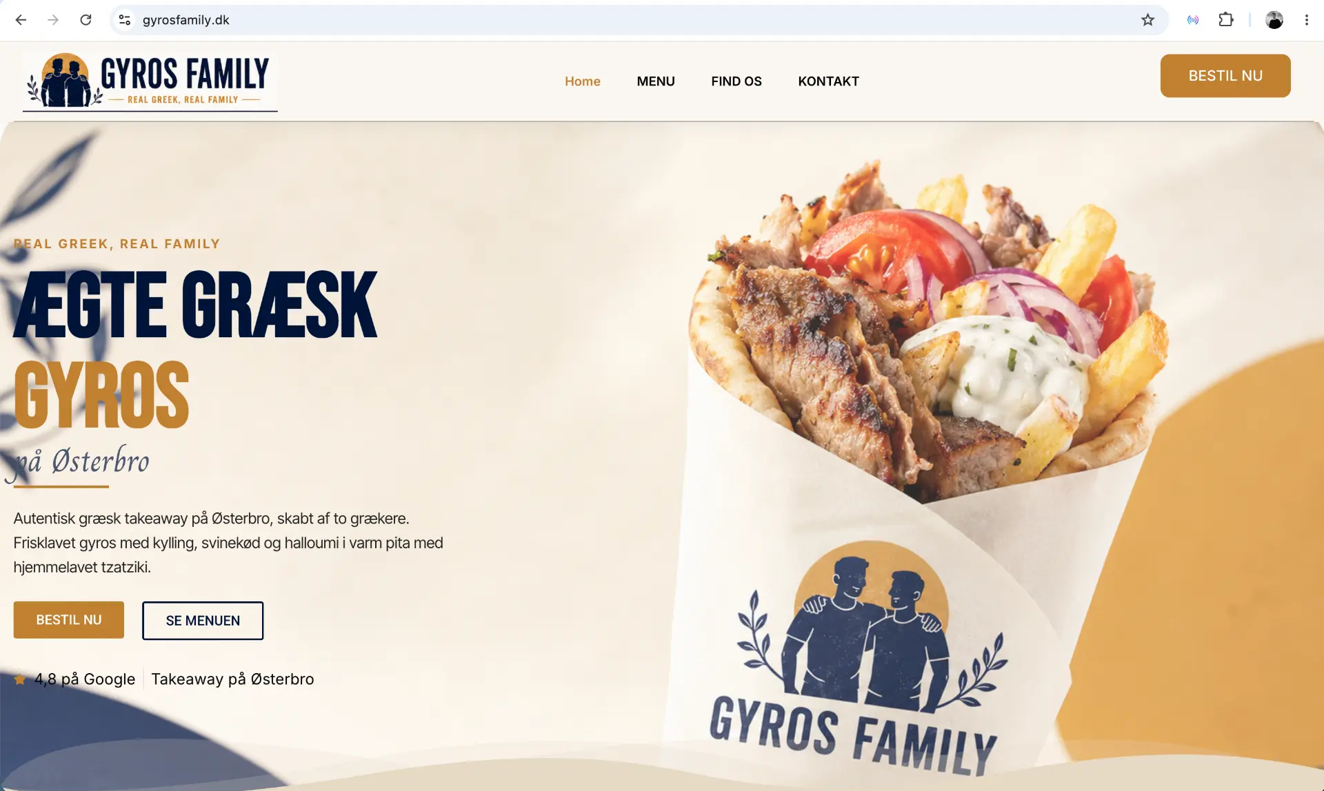 Hjemmeside bygget til Gyros Family